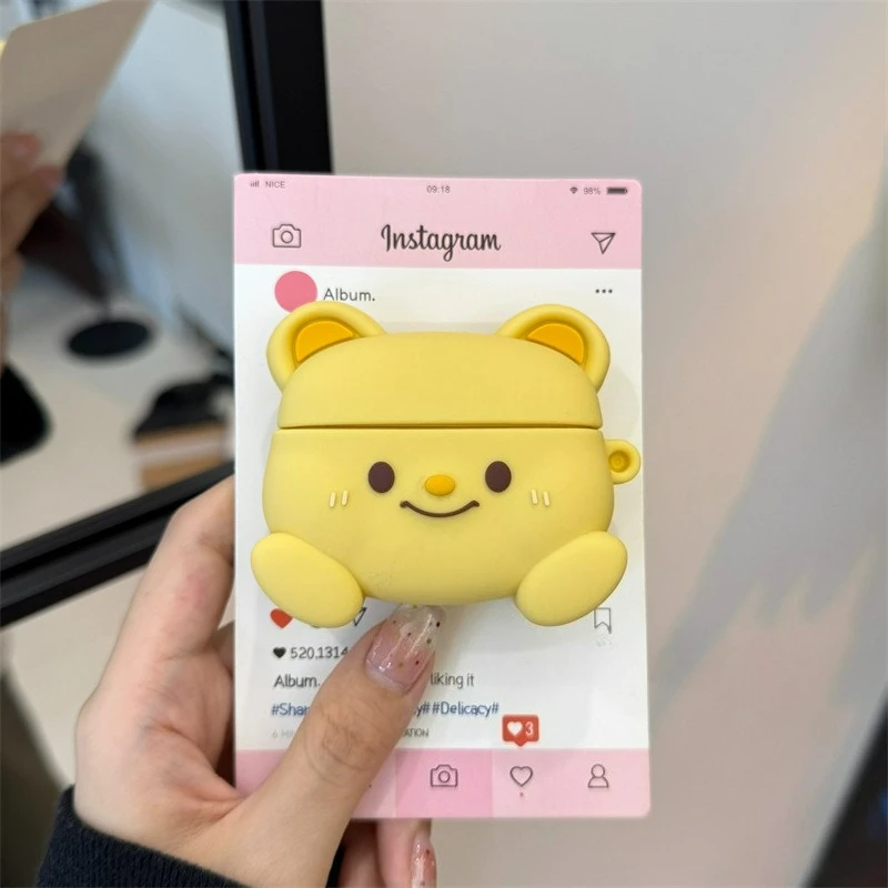 غطاء حماية ناعم من السيليكون الكرتوني لهاتف Redmi Buds 6 lite سماعة أذن بلوتوث لاسلكية حقيقية مع خطاف