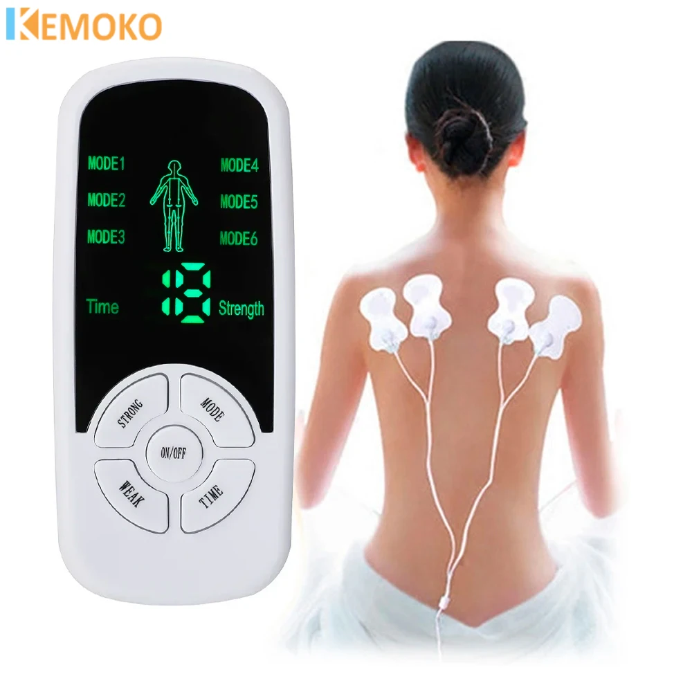 EMS Electric Muscle Therapy Stimulator USB Charging 6 Modes Dual-Channel EMS Stimulator Physiotherapy Meridian Pulse Massager