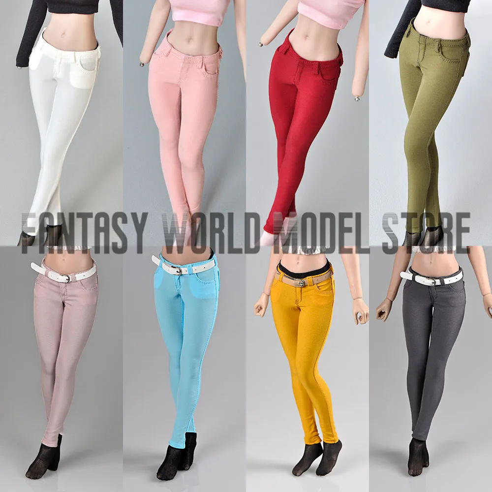 Weibliche lässige lose Jacken im Maßstab 1:6, enge Hosen, elastische, schlanke Bleistifthosen für 12-Zoll-Action-Figur-Körperpuppen