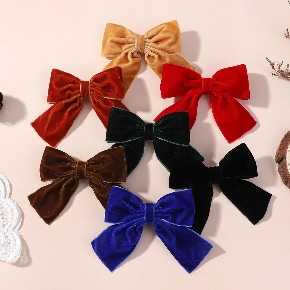 2pcs/set Vintage Clip Velvet Bow Hairpins Barrettes for Women Girls Wedding Ribbon Korean Hair Clip Hairgrip Hair Accessories