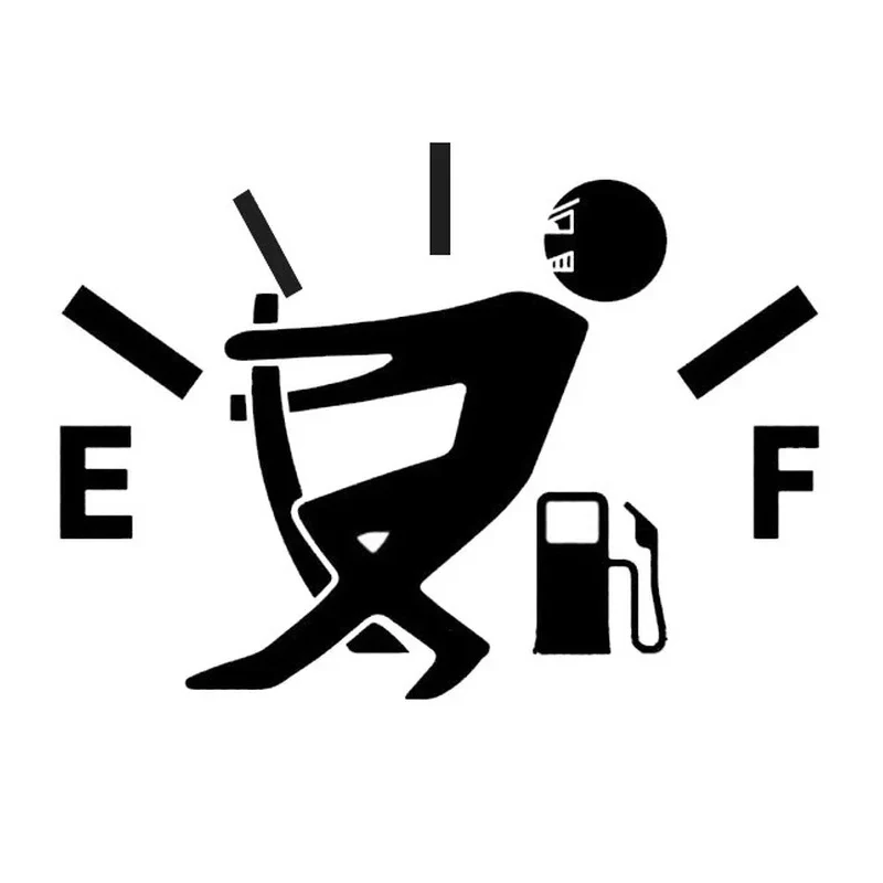 Funny Car Stickers Pull Fuel Tank Pointer Reflective Vinyl Sticker High Gas Decal Fuel Gage Empty Stickers Decal Auto Exterior