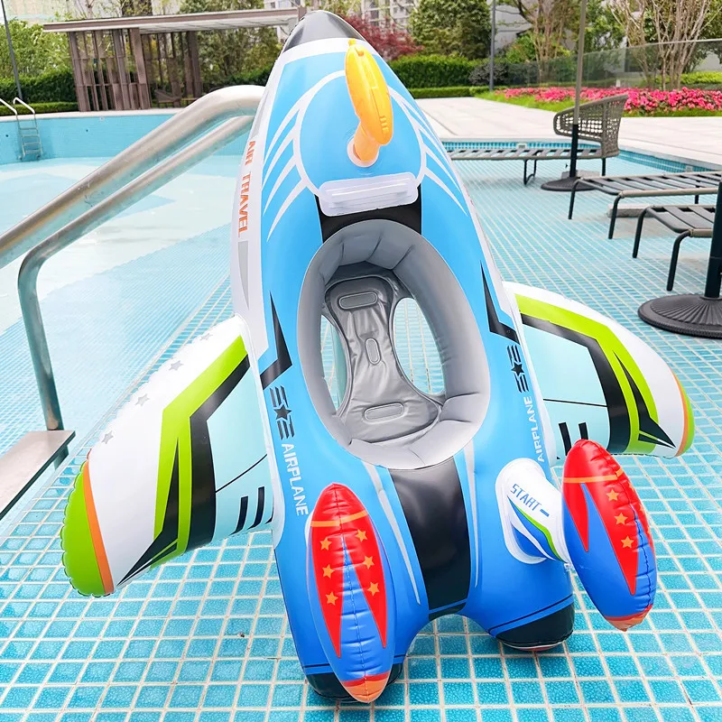 ROOXIN Airplane Swim Ring Tube Inflatable Baby Swimming Ring Seat for Kid Baby Swim Circle Float Swim Pool Water Play Equipment