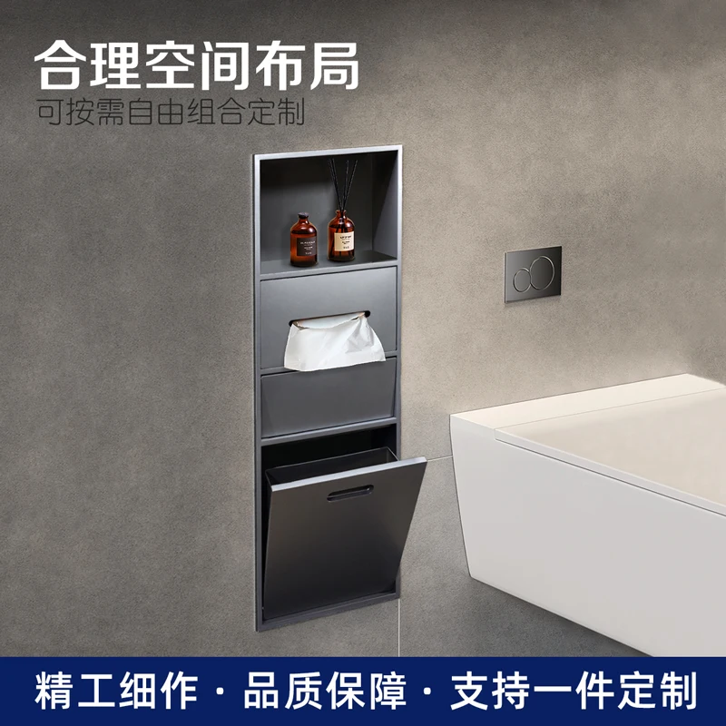 Bathroom Niche Embedded Metal Layered Partition Shelf Finished Embedded Toilet Niche Customizable Size