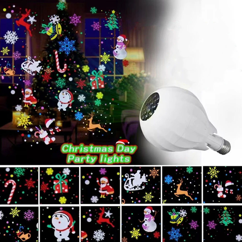 

Christmas Window Projector LED Snowflake Snow Elk Laser Projector 16 Patterns Projection Lamp Xmas Party Home Door Decor