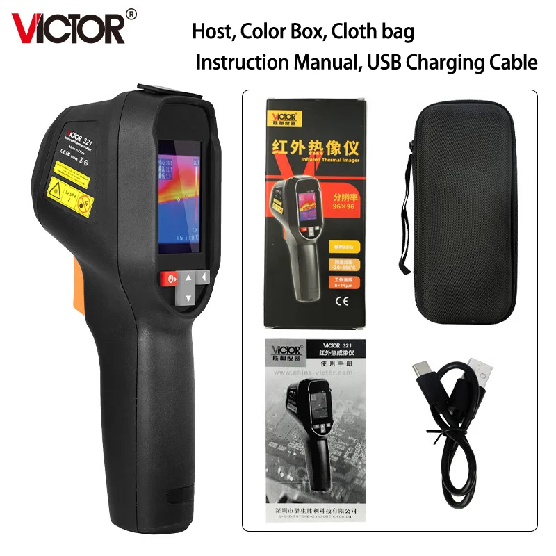 VICTOR 321 Professional Thermal Imaging Camera, -20℃~550℃ High Resolution Infrared Thermal Imager for Repair Pipeline Detection