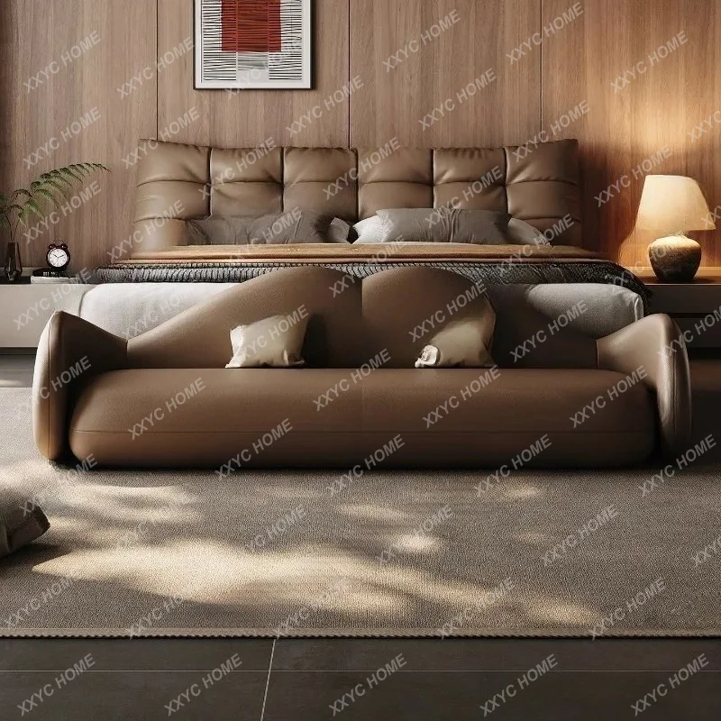AA leather bedside stool modern simple bed front high-end bedroom bedside sofa living room stool