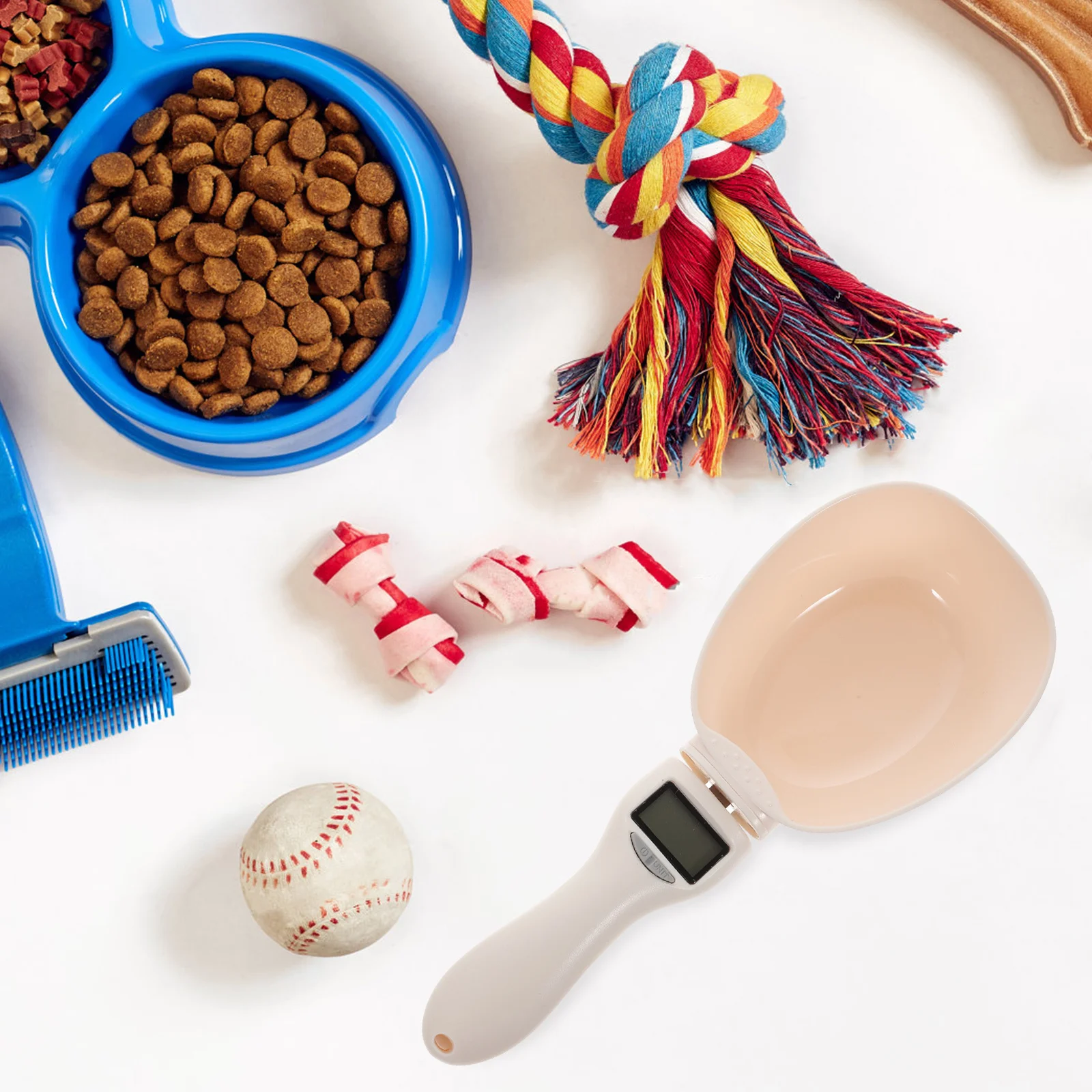 

1 шт., цифровая весы, электронная мерная ложка для корма для домашних животных, белая креативная кухонная мерная ложка «два в одном», форма головы кошки