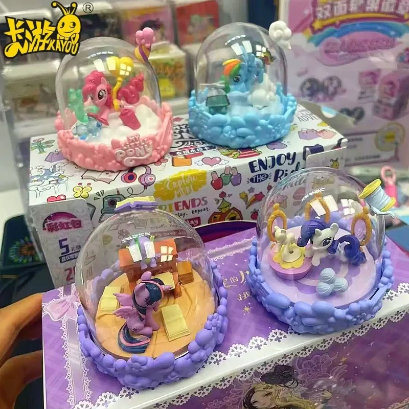 

Оригинальная мини-сцена KAYOU My Little Pony, том 1, волшебный домашний пирог Pinkie Pie, радужное украшение для приборной панели, слепая коробка, редкий праздник