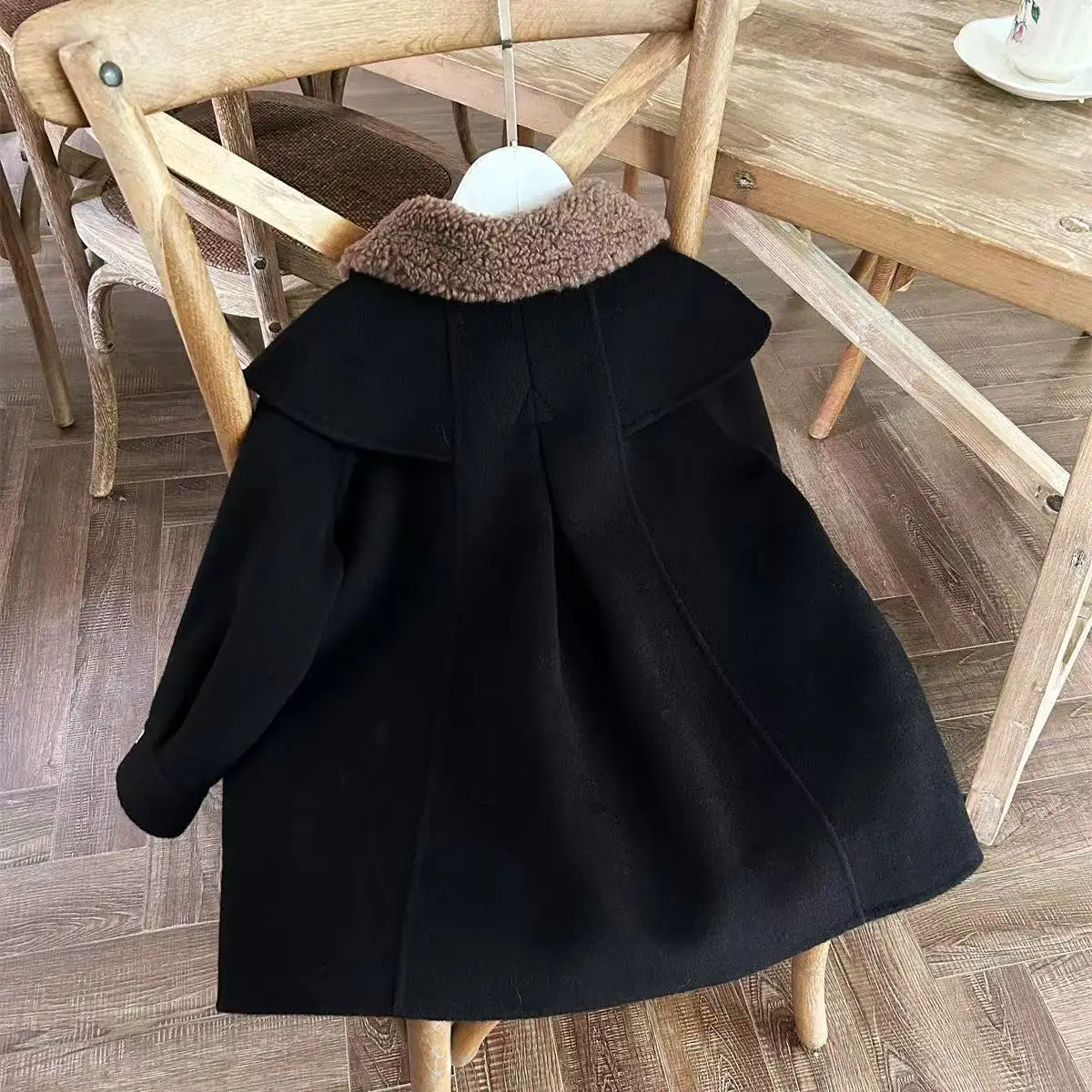 Mantel Wol Anak Perempuan Musim Gugur Dan Musim Dingin 2025 Mantel Wol Tebal Berkerah Wol Model Terbaru Untuk Anak-anak 100-140cm