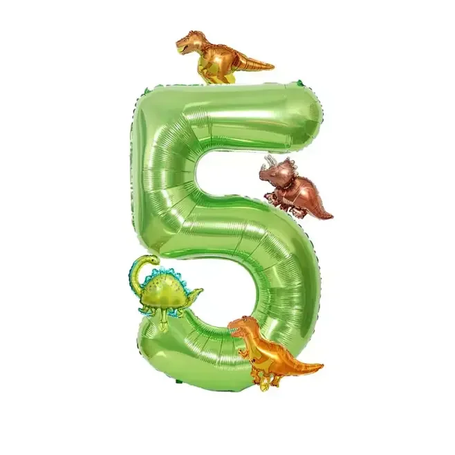 6 Teile/satz 40 zoll Große Aluminium Folie Anzahl Ballon mit Niedlichen Mini Dinosaurier Ballons für Geburtstag Party Jahrestag Dekoration – Detail 12