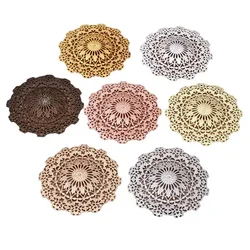 BoYuTe (10 Pieces/Lot) 56MM Metal Brass Filigree Flower Cap Findings Diy Jewelry Making Hand Made Materials