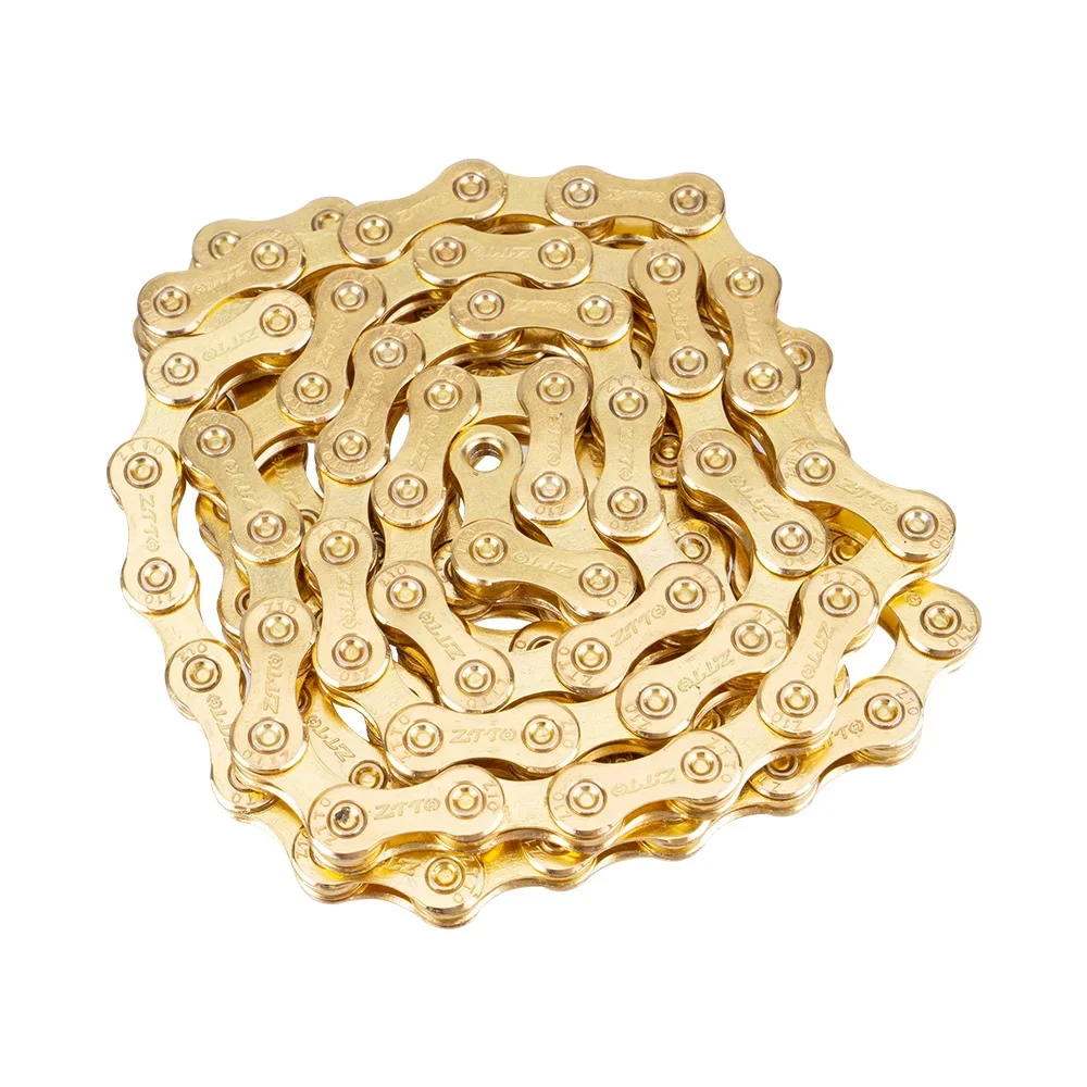 ZTTO Golden Oil Slick All Speed 8 9 11 12 Fahrradkette, hohl, leicht, langlebig, MTB, Rennrad, rostfrei, 9S, 10S, 11S, Strom – Detail 5