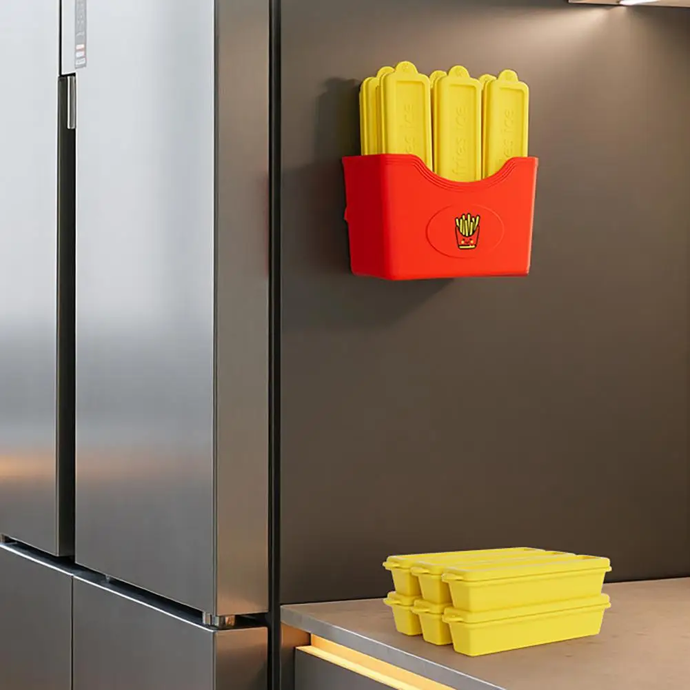 

1 Set Creative Ice Pop Mold French Fries Shaped Ice Cube Tray Leak Proof Fun Summer DIY for Homemade Popsicles Cocktails