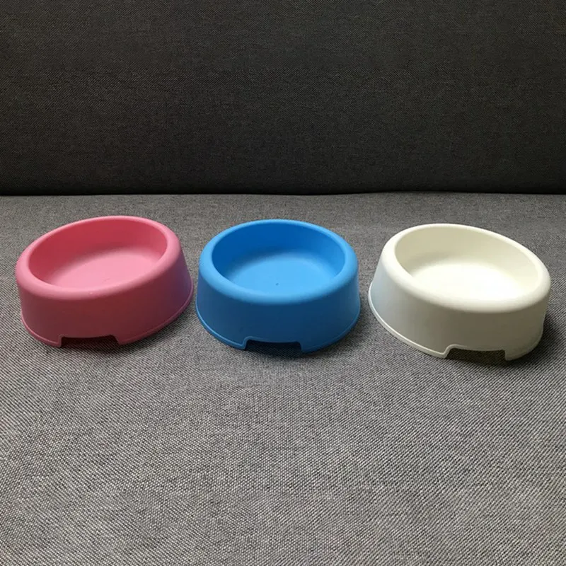 Pet Round Plastic Bowl Dog Food Water Dish Convenient Feeder Cat Food Storage Plate Household Pet Diet Utensils Accessories