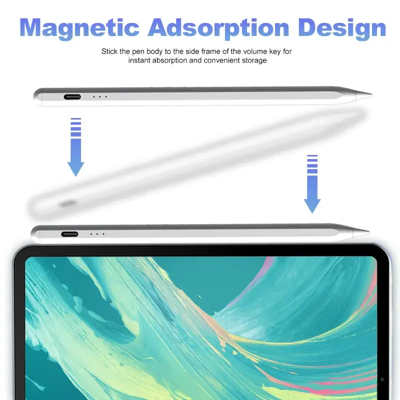 Palm Rejection Pencil Stylus Pen for iPad Pro 11 13 M4 Air 11 13 M2 2024 Touch Pen Magnetic for iPad 2024-2018 Lapiz Tactil