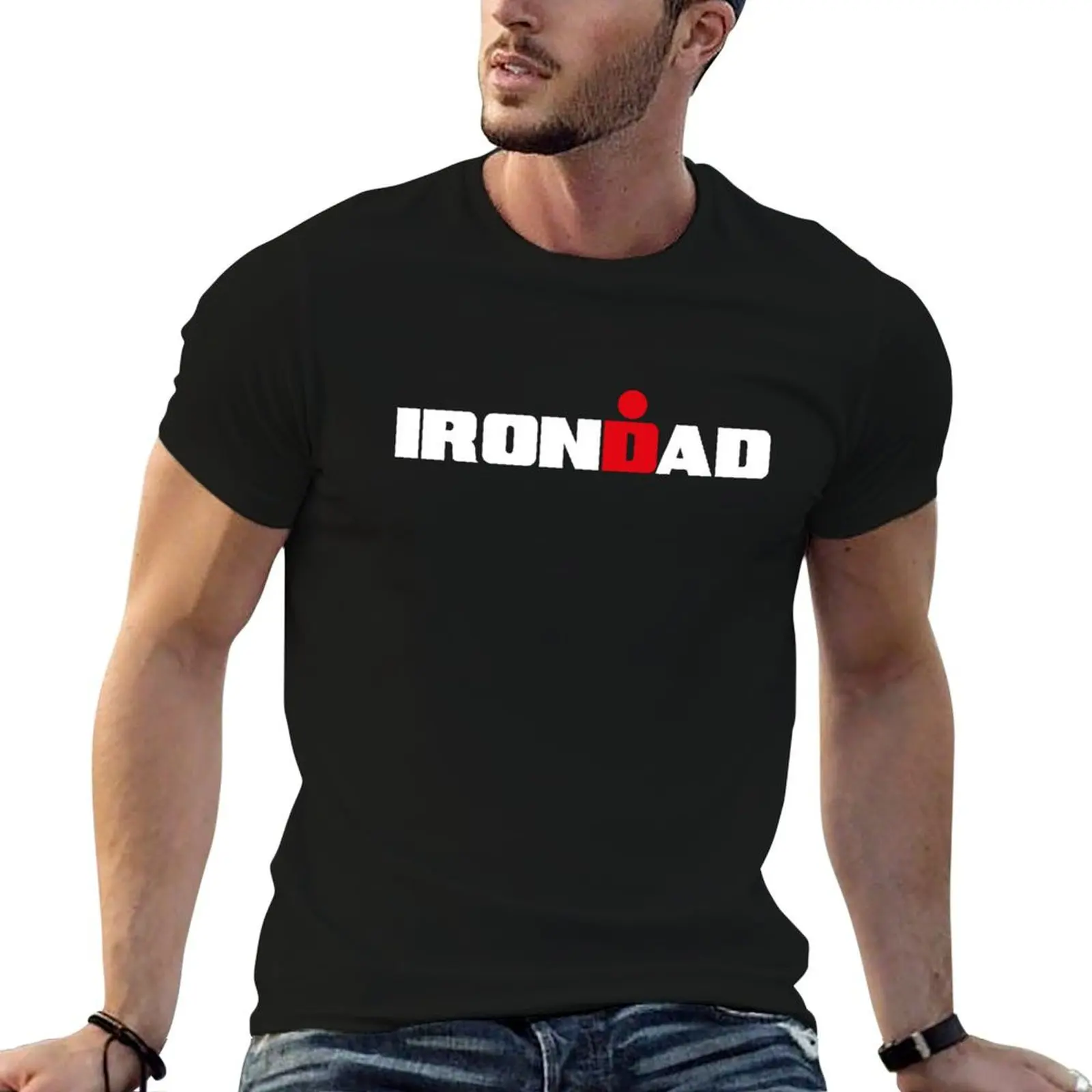 IronDad, Triathlon Dad, Triathlete Daddy T-Shirt essential t shirt man t shirt cotton t shirts for man graphic funny T-shirt