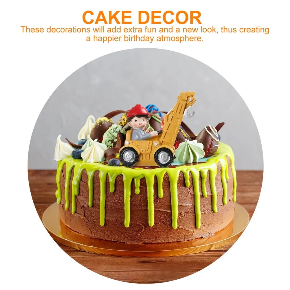 كعكة ديكور الراتنج سيارة صغيرة سطح المكتب زخرفة زخرفة لحفلة عيد ميلاد الأولاد استحمام الطفل سيارة الحلي #1