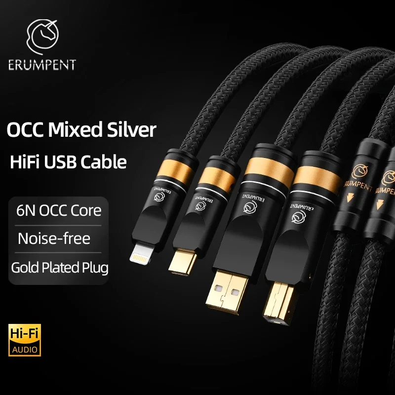HiFi USB Audio Cable OCC Type A to B Cable Type C to B for Computer Sound Card Decoder
