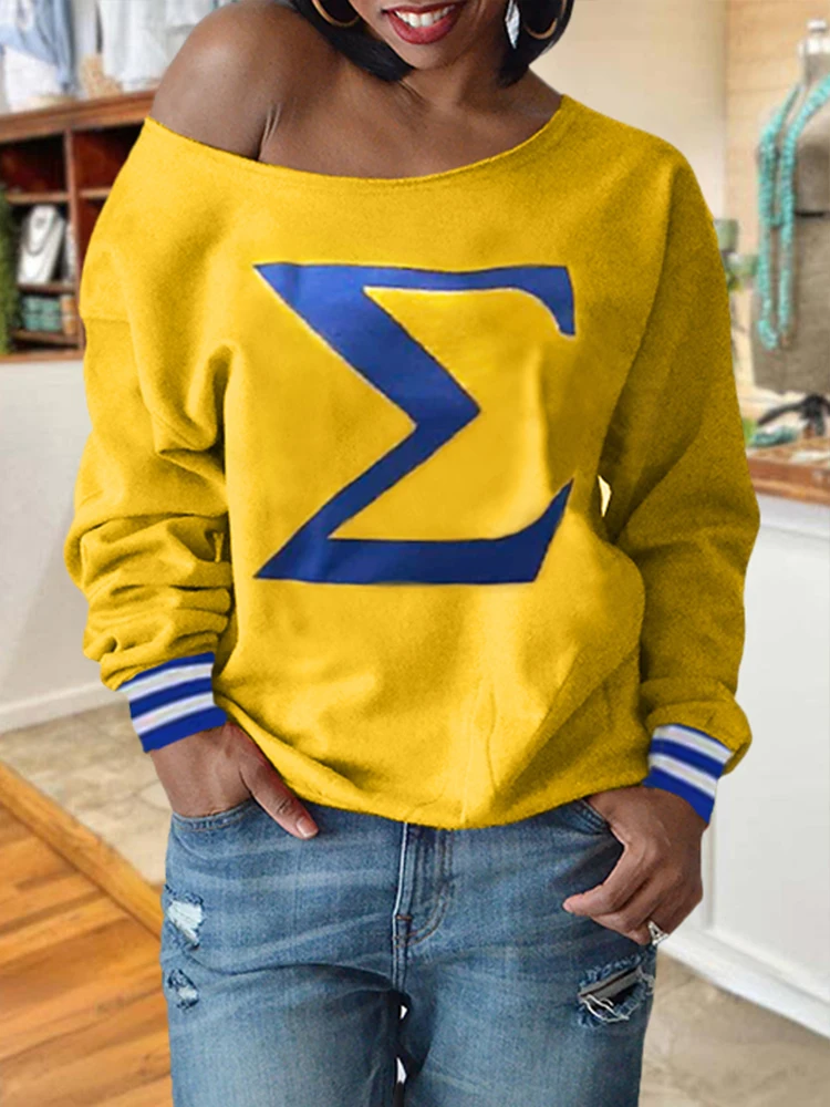 Casual Colorblock Sigma Gamma Rho Sweatshirts