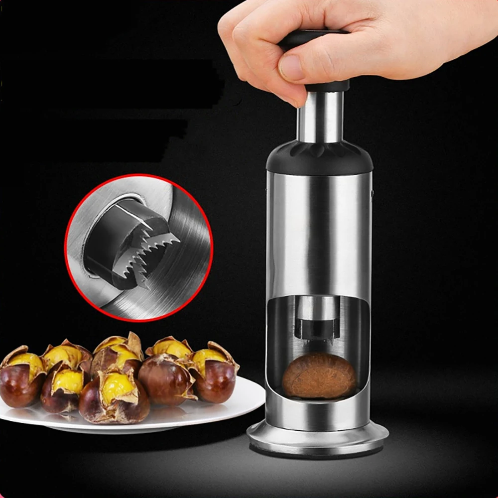 304 Stainless Steel Manual Chestnut Opener Chestnut Cutter Tool Antislip Nutcracker Sheller Peel Tool Kitchen Accessories