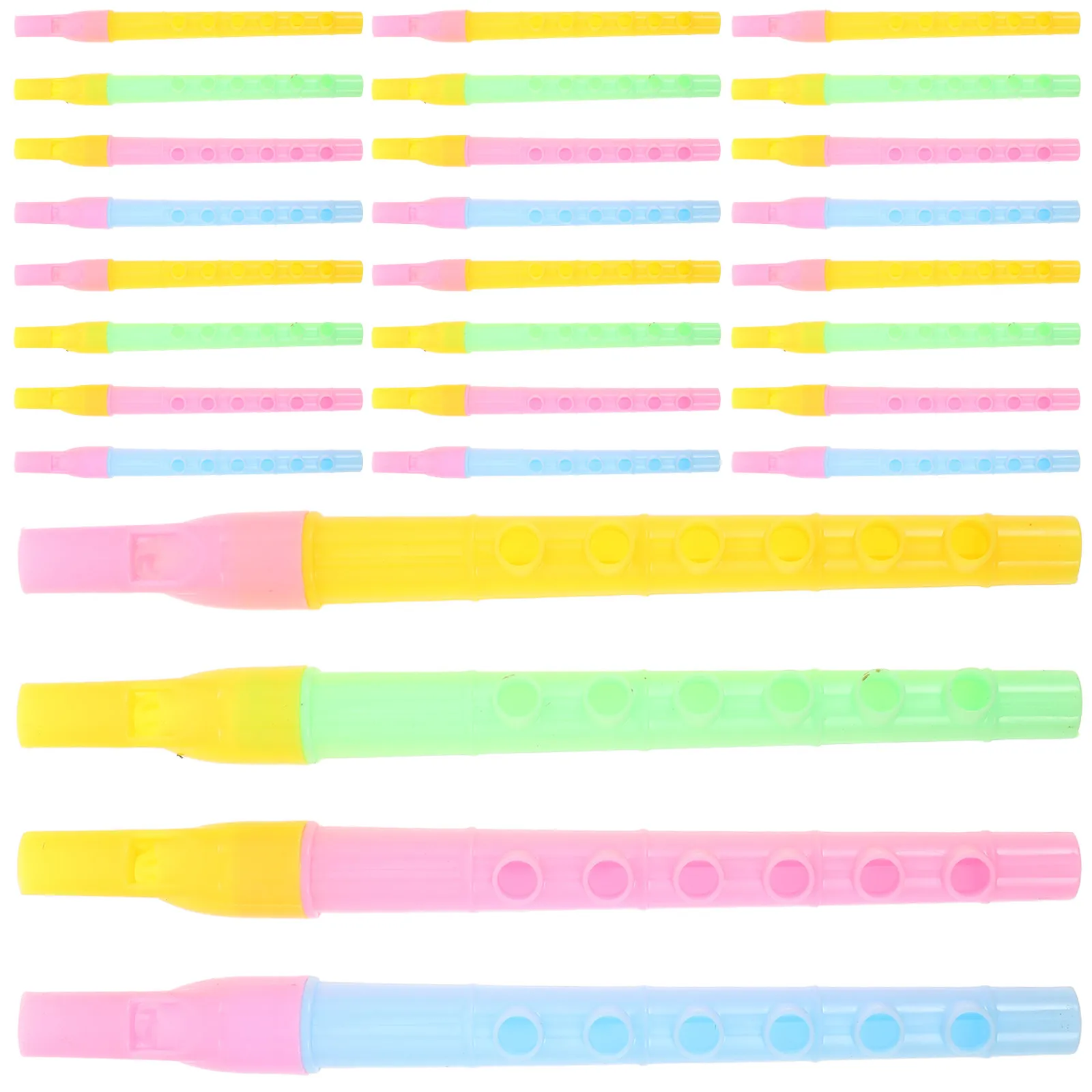 50Pcs Children's Flute Beginner 6-Hole Recorder Portable Wind Instrument for School Band Practice and Learning Music