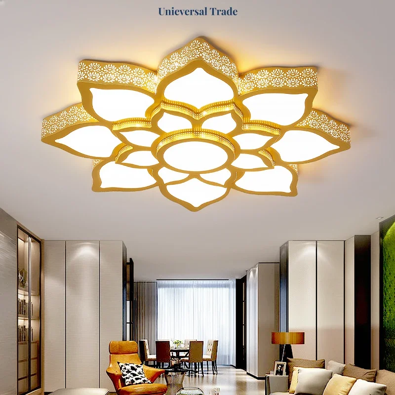 

Led ceiling lamp for living room, lotus lamp creative atmosphere, Zen and modern flower-shaped household ceiling lamp