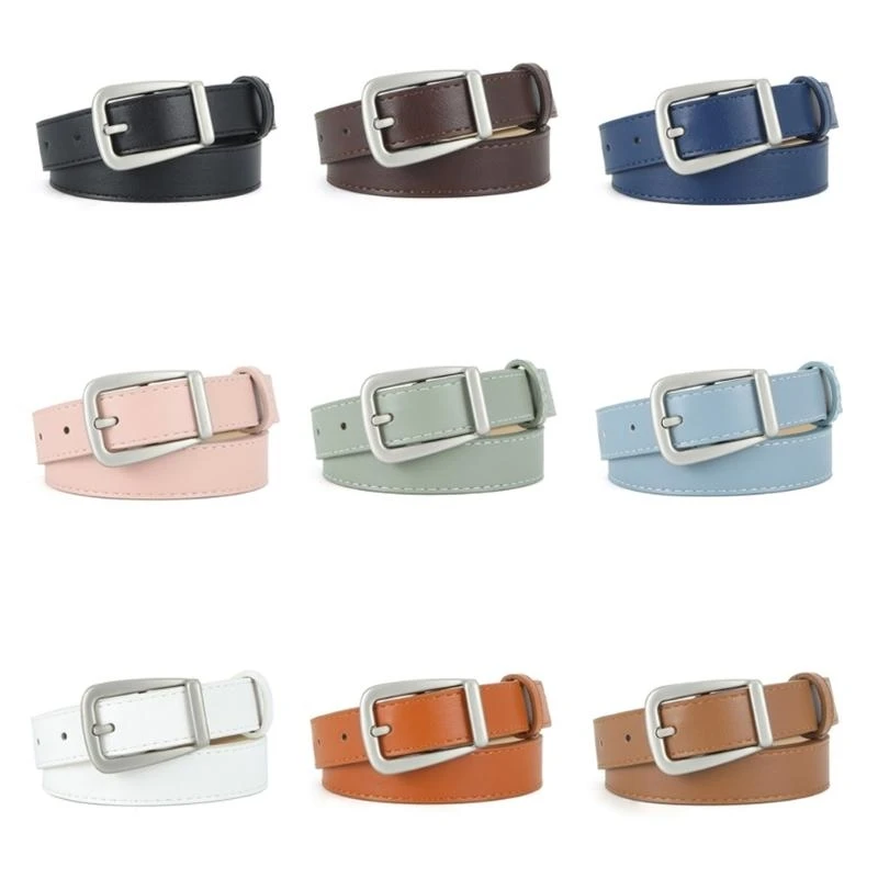 

Wear Resistant Adult Waist Belts with Metal Buckle Female Decorative PU Belts Y166
