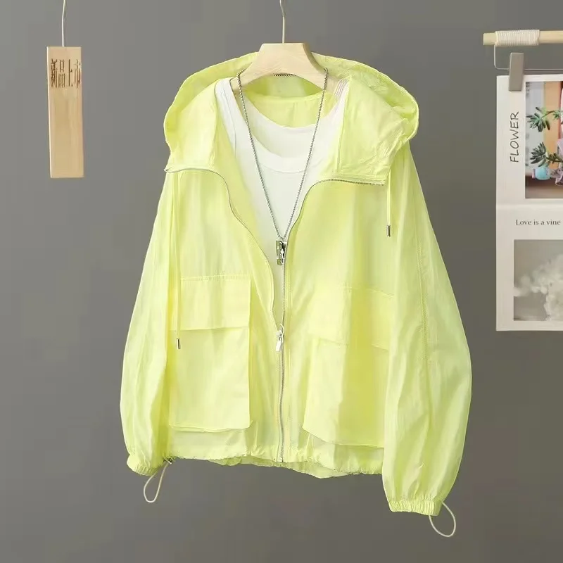 Women Sunscreen Coat New Loose Large Size Breathable Sun-Protective Clothing Jacket Fashion Outdoor Thin Quick-Drying Top Female