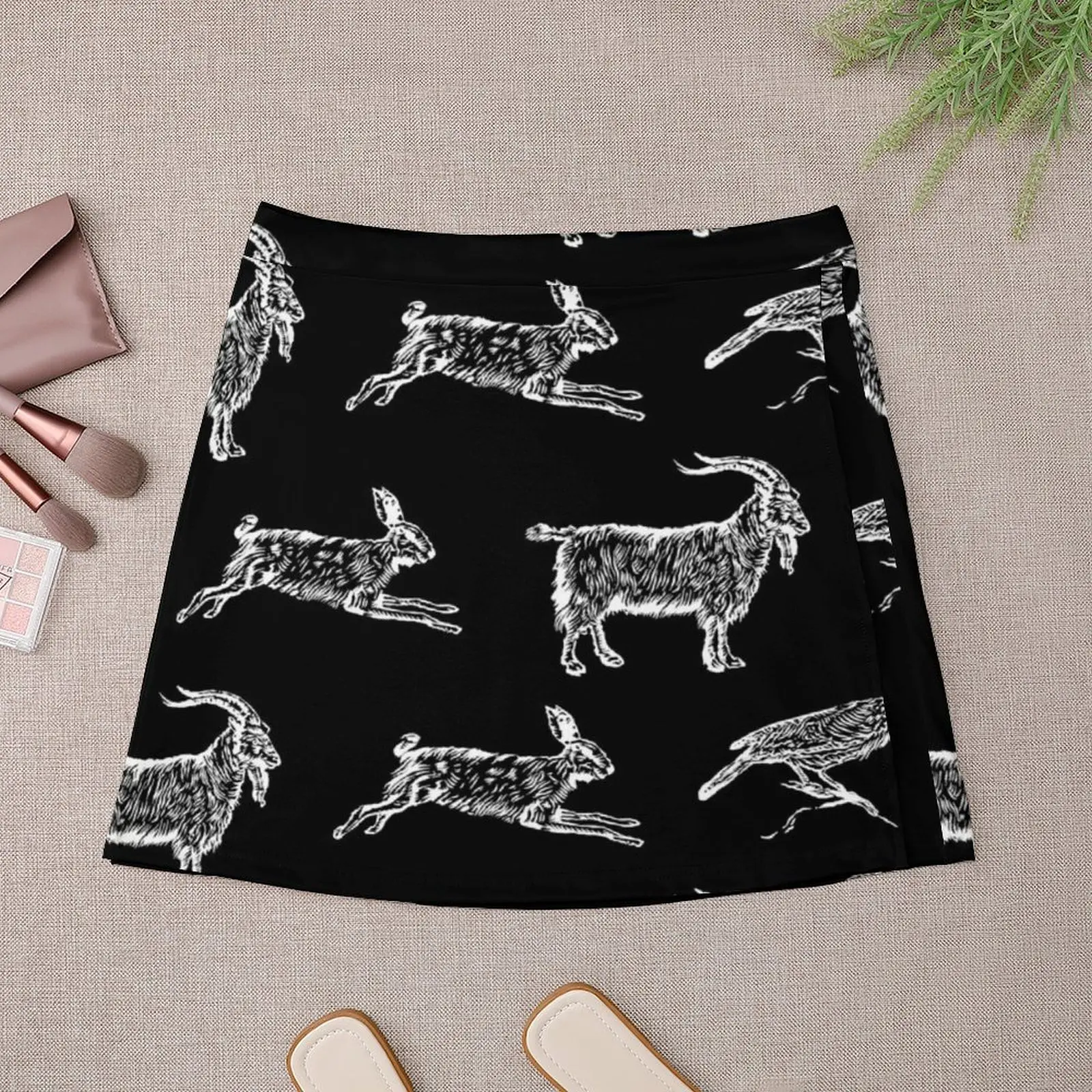 Hare, Raven, Goat Mini Skirt korean style clothes Short women′s skirts korean skirt dresses summer woman 2023