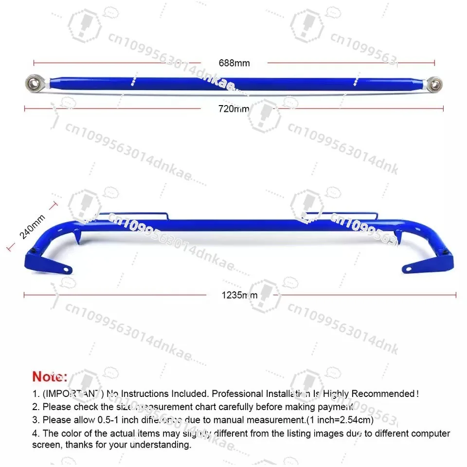 Modified 49-inch Racing Harness Bracket, Chassis Rail Pull Rod, Suitable for 4, 5, and 6 Point Safety Belt Guards