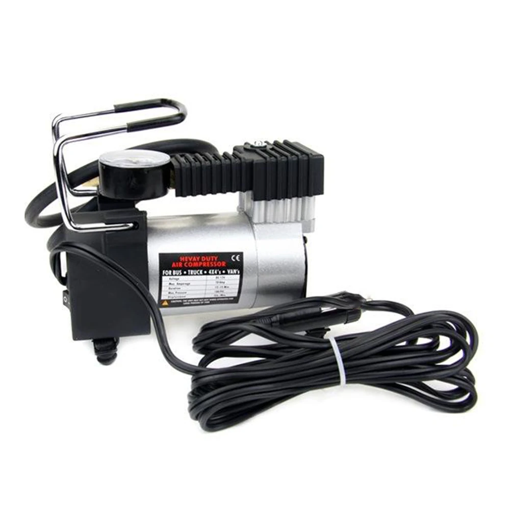 

Portable Car Air Compressor Tire Inflator DC12V Bike Auto Copper Mouth 3 Nozzles Inflate Tires Balls Smooth Low Noise