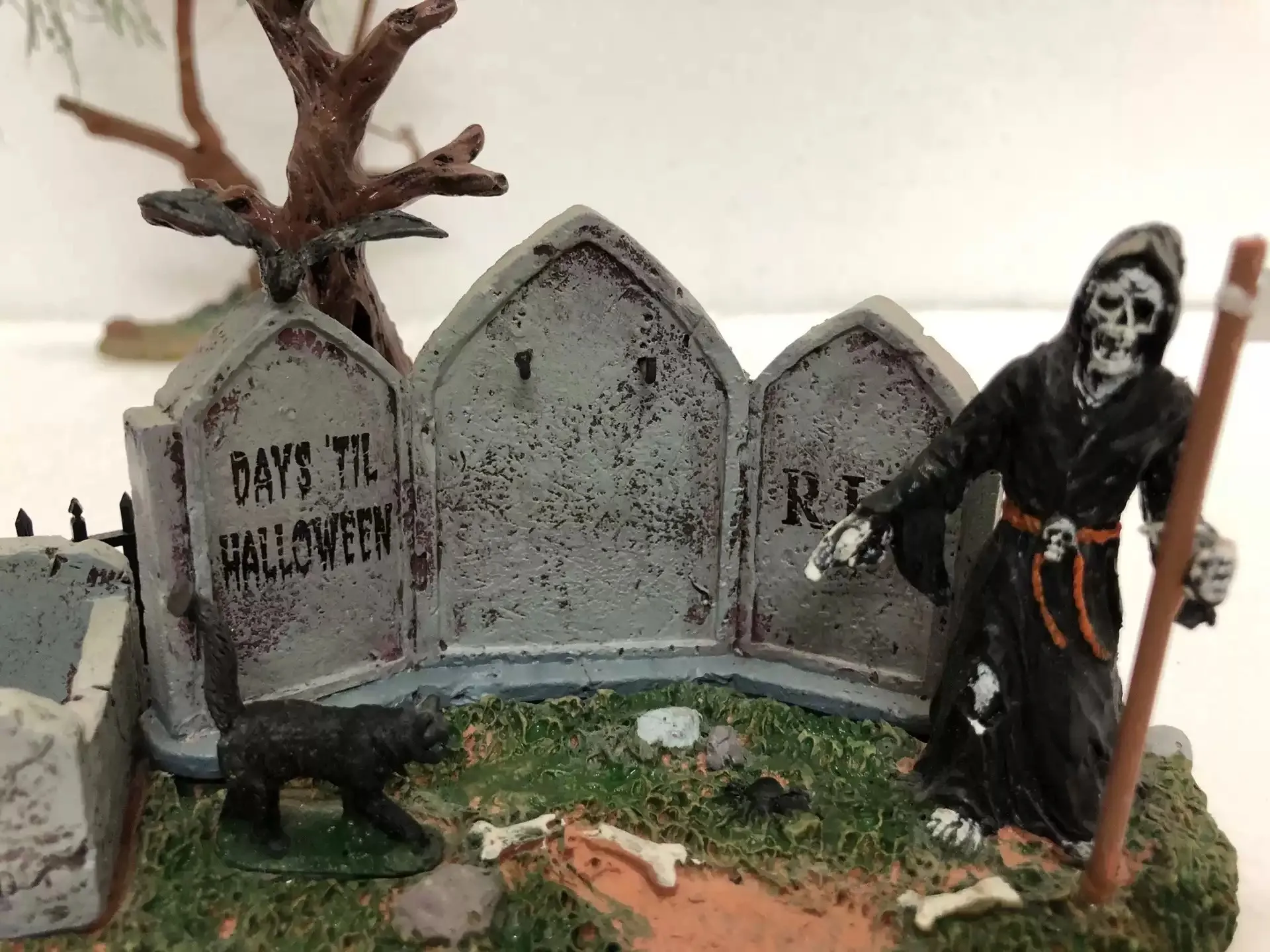 Artigianato in resina scena di Halloween ornamenti da tavola di sabbia tomba della morte figurina decorazione di paesaggi per finestre decorazioni per feste regalo per bambini