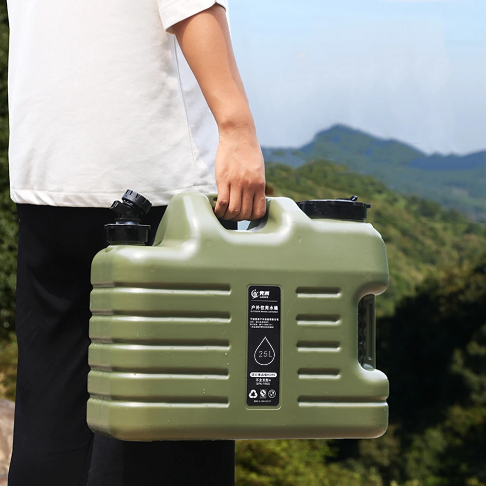 Portable Camping Water Container - 25L Emergency Storage with No Leakage Faucet