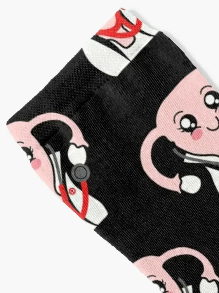 Gynecologist uterus with stethoscope red Socks sports and leisure tennis Women's Socks Men's