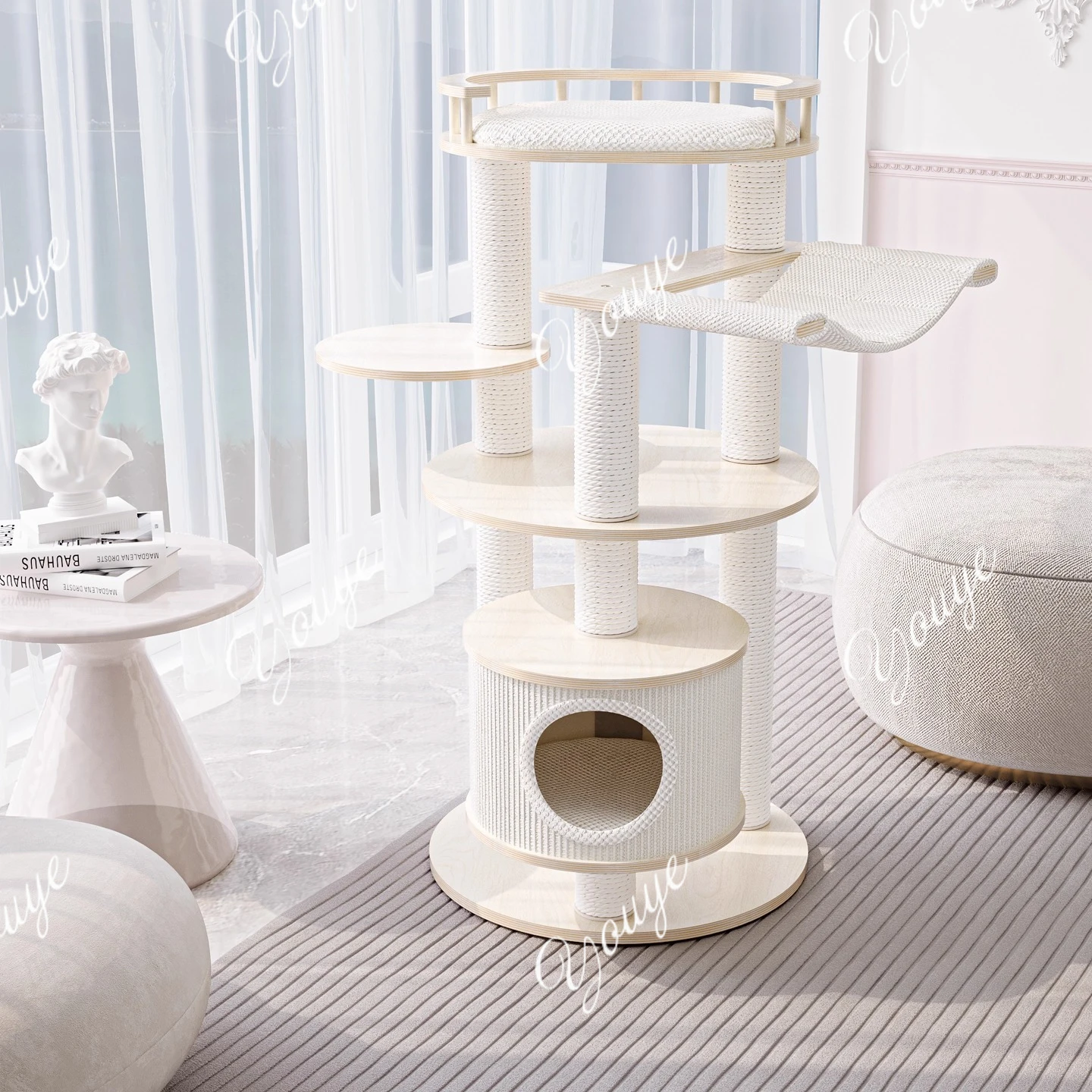 Cat climbing frame, nest tree integrated, multi-layer solid wood, cat frame, wooden shelter house, vertical does not occupy land