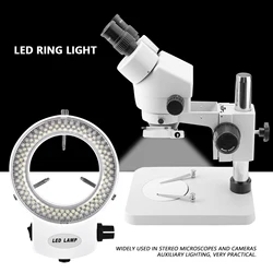 Camera LED Light LED Ring Lamp Microscope LED Light Microscope Camera 144 LED Beads Light Source Brightness Adjustable Ring Lamp