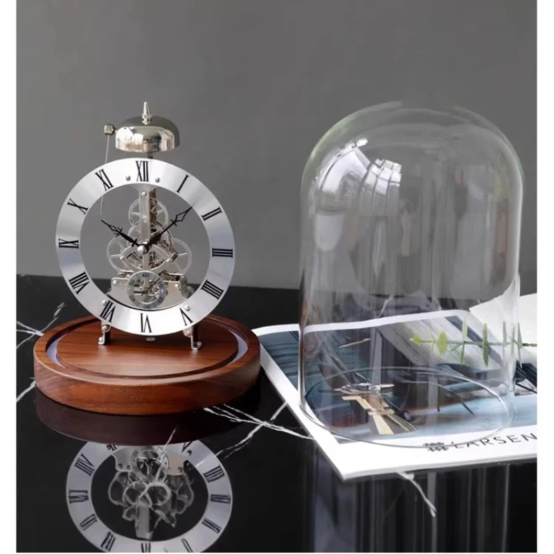 Clock black walnut machinery, timekeeping solid wood luminous light clock decorative ornament