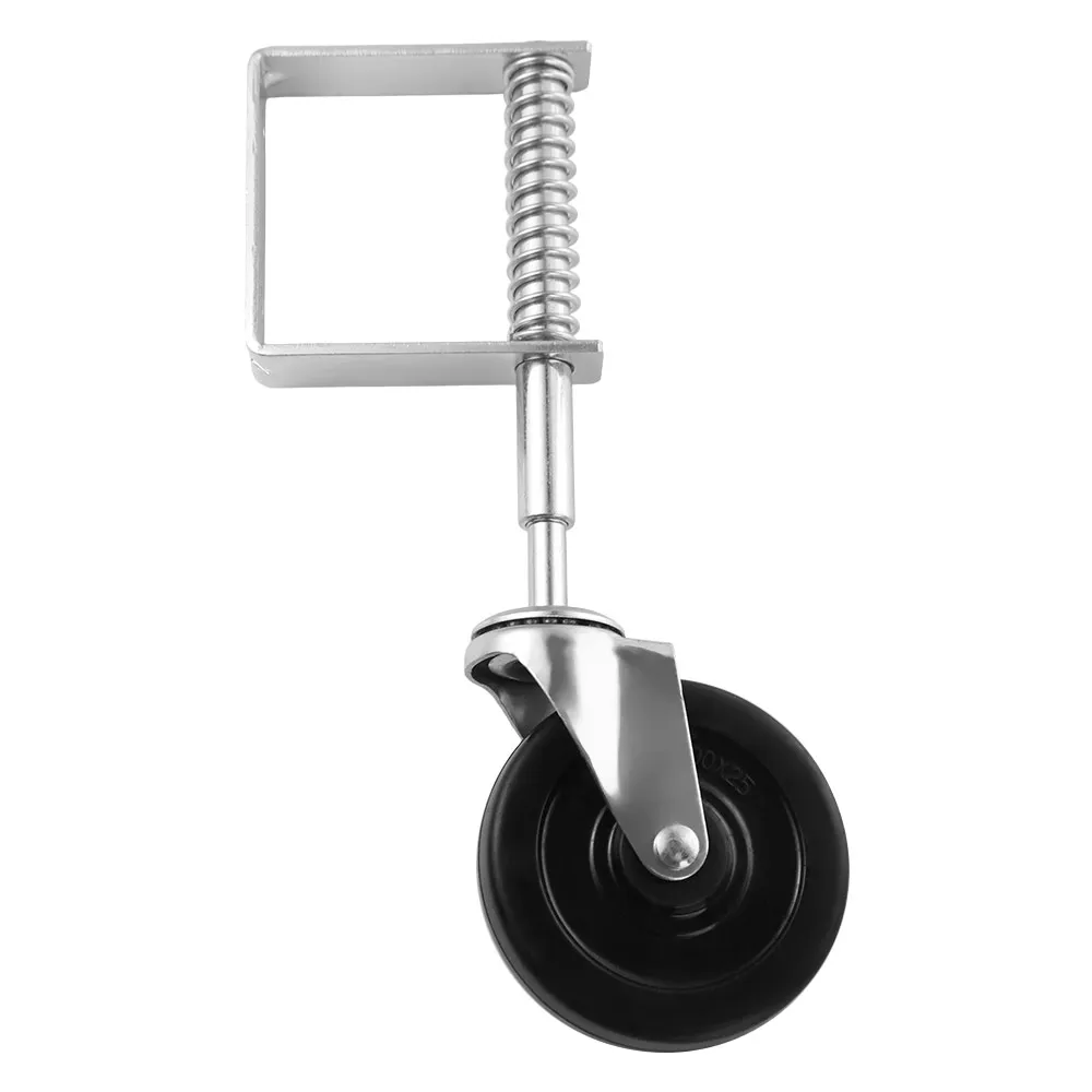 4 Inch Door Gate Wheel Rubber Heavy-duty Spring Loaded Caster 70kg Load Capacity 360°Rotatable Spring Damping Wheel Household