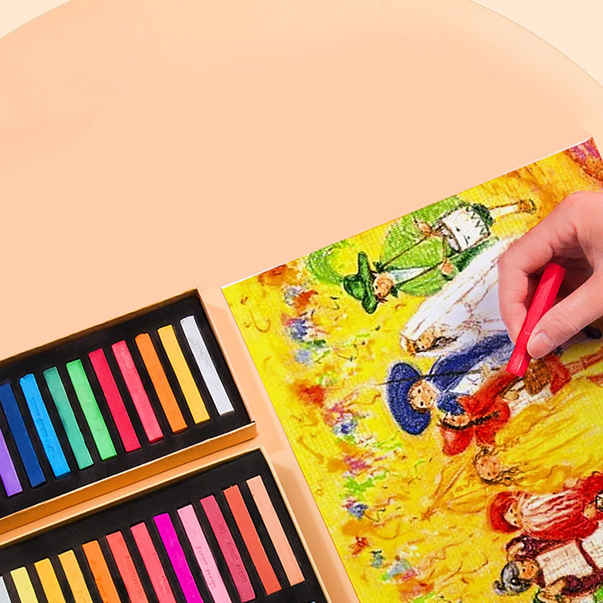 24Pcs Oil Pastel Chalks Set Soft Pastels for Sketching Drawing Painting DIY Crafts Beginners Professionals Pastel
