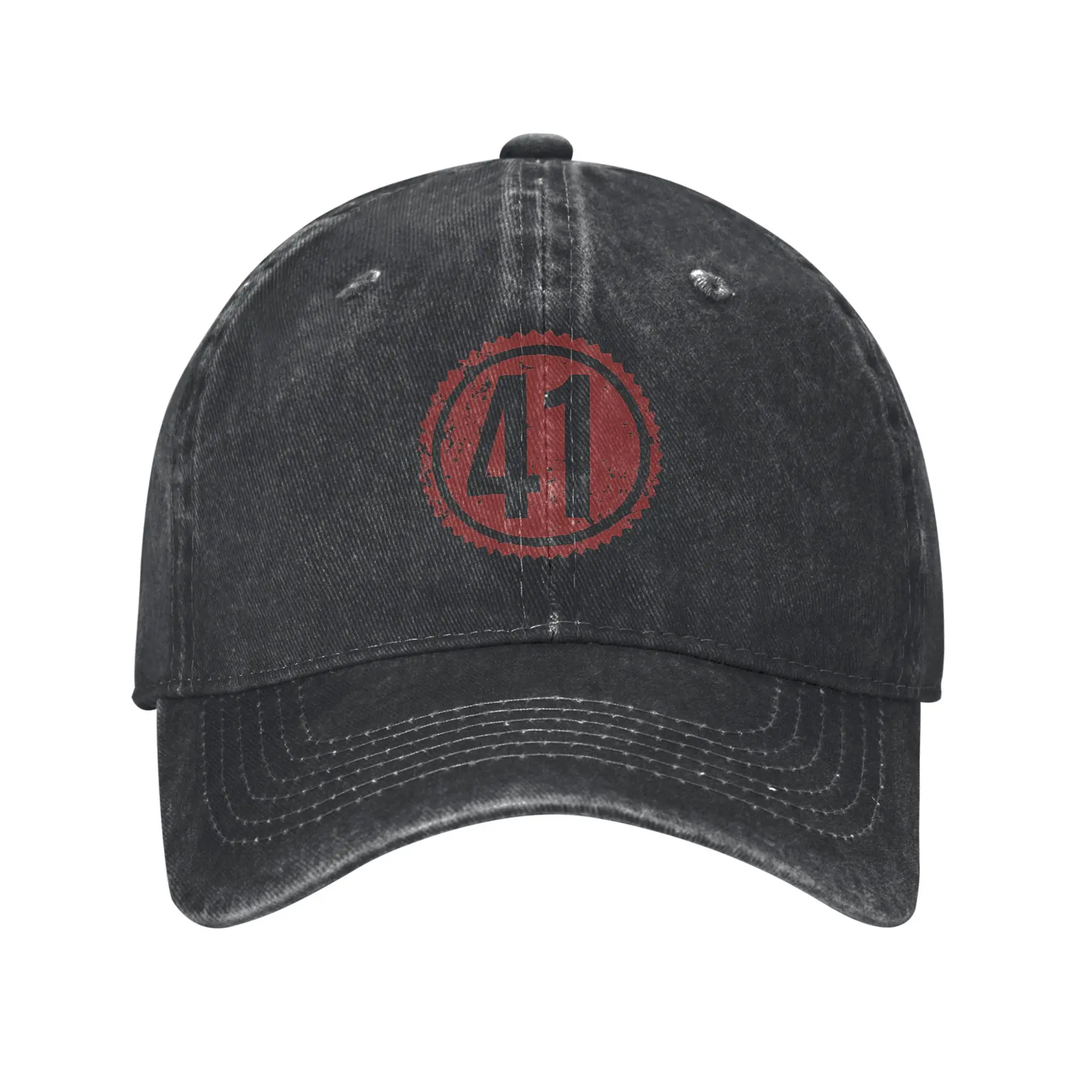 Dave Matthews Band 41 Red Distressed Label Fashion Baseball Cap  Fashion Accessory Hats  Watching Match Hats