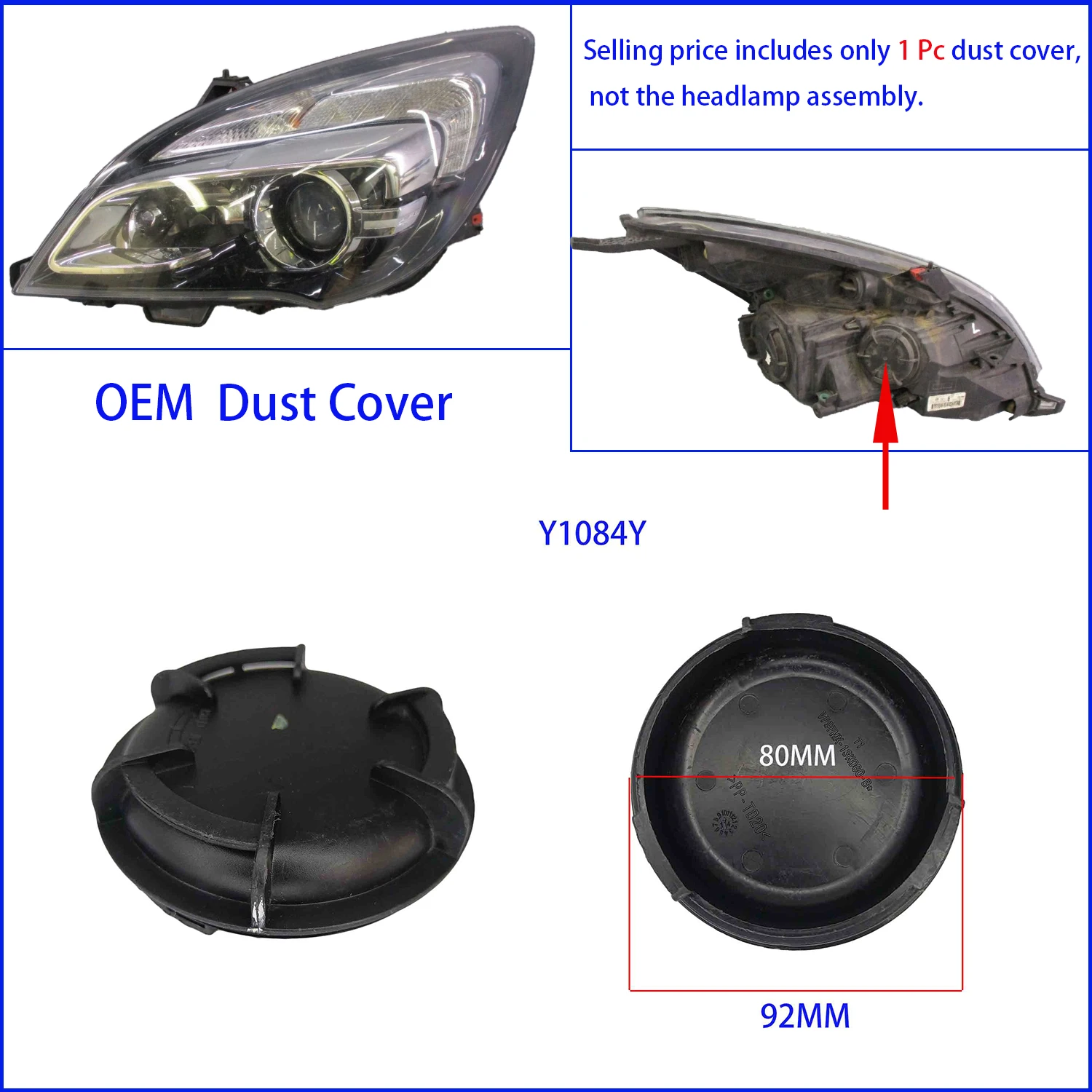 EHLTE 1 Pc Headlight Dust cover For Opel Combo 20001509 42440509 LED Bulb Extended Plug Headlamp Heighten Caps