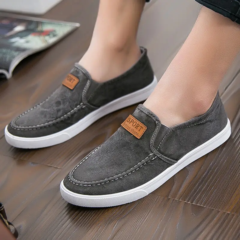 Men's Breathable Canvas Loafers – Lightweight Denim Slip-On Sneakers, Casual Walking Flats for Spring/Summer