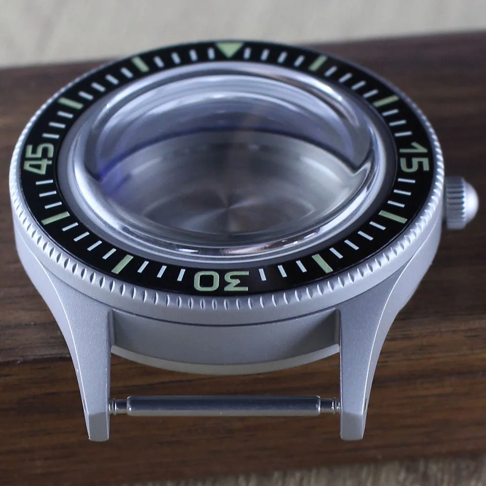 40mm Vintage 50-FATHOS Watch Case Dive Full Luminous Ceramic Bezel AR Bubble Sapphire Crystal For NH35 NH36 NH70 NH72 Movt 20ATM