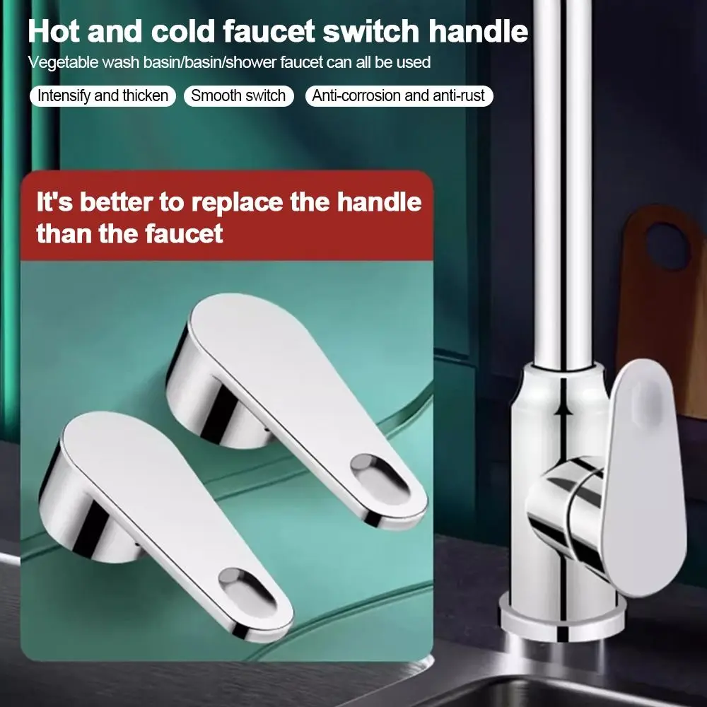 

New Universal Faucet Handle Thicken Silver Dish Basin Handle Bathroom Accessories