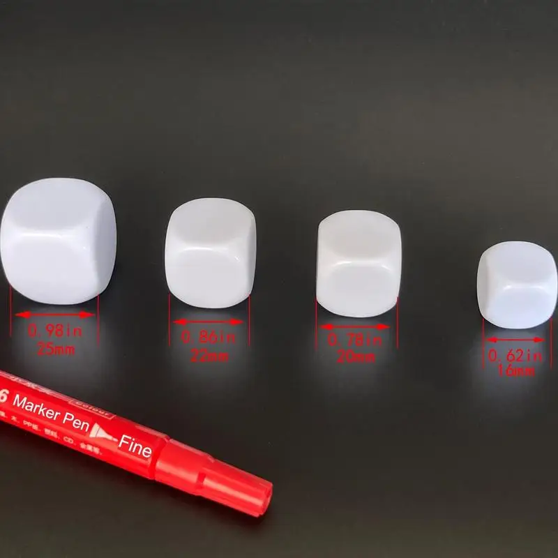 Blank Dice Cubes 10X Rounded Acrylic White Dice Cubes Six Sided Write On White Cubes For Sticker Numbers Building Blocks Making