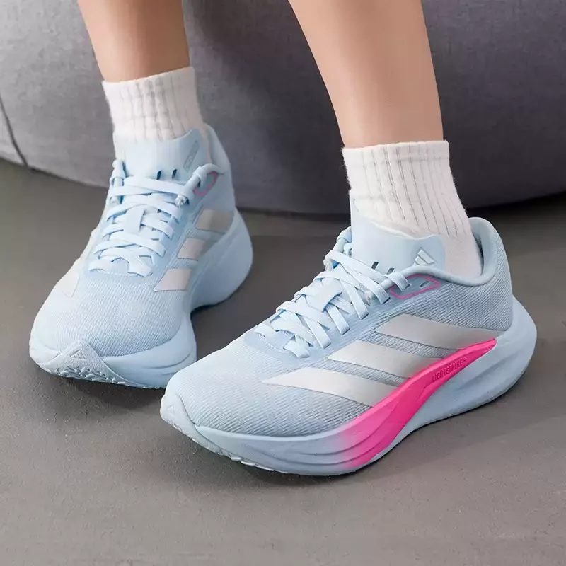 Adidas KH7964 Running Shoes Crystal Blue White Metallic Pink LIGHTSTRIKE EVA Midsole Breathable Fabric Athletic Sneakers