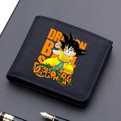 Carteira de lona Dragon Ball Z para crianças Goku Short Folding Purse, titular do cartão dos desenhos animados, caso bonito, foto caso, presentes de aniversário