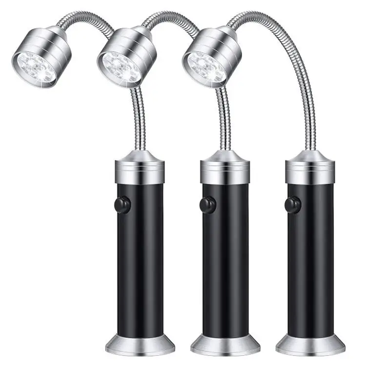 ไฟฉาย LED แสงสว่างสูง สำหรับตั้งแคมป์ ปิ้งย่าง ไฟทำงานแบบยืดหยุ่น 9 LED พร้อมฐานแม่เหล็ก ชุด 2 ชิ้น