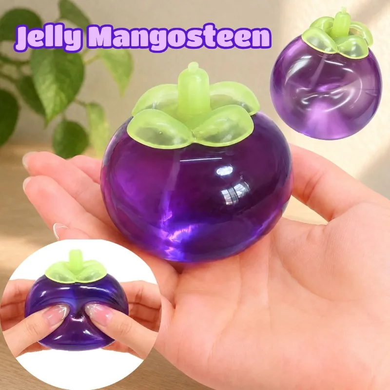 Maltose Mangosteen Handmade Ball Jelly Texture Soft Squishy Stress Relief Toy Round Squeeze Ball ASMR Anti Stress Toy for Adults