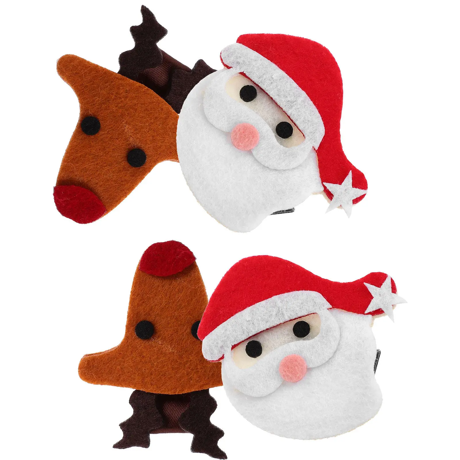 

4Pcs Christmas Hair Barrettes Xmas Headdress Lovely Festive Hairpins Winter Holiday Hair Accessories for Daily Wear Party Gift